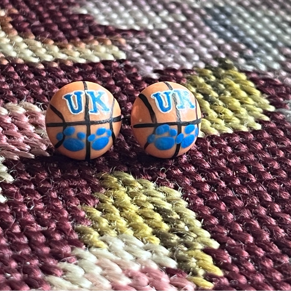 Orange Kentucky Wildcats Basketball Post Earrings